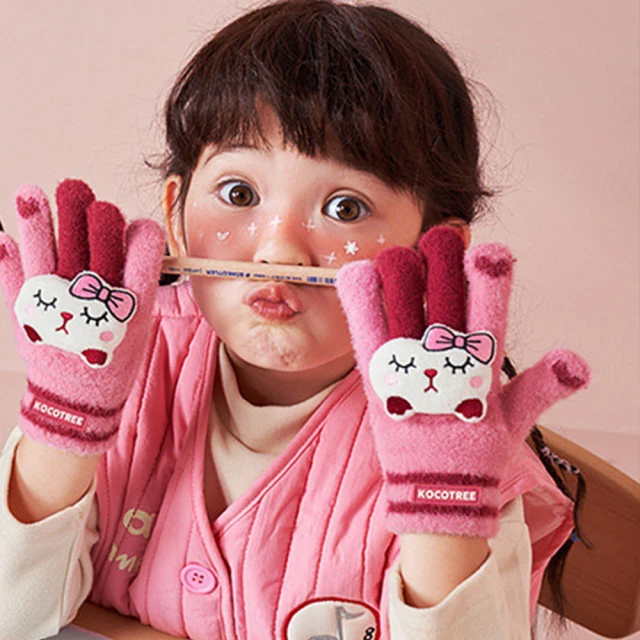 Disney 迪士尼 冰雪奇緣 兒童 觸控 針織加絨 保暖手