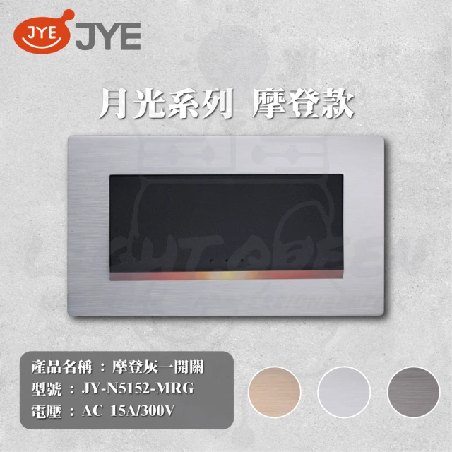 中一電工 JYE 5入組 月光系列 摩登系列 一切開關(型號 JY-N5152-MRG)