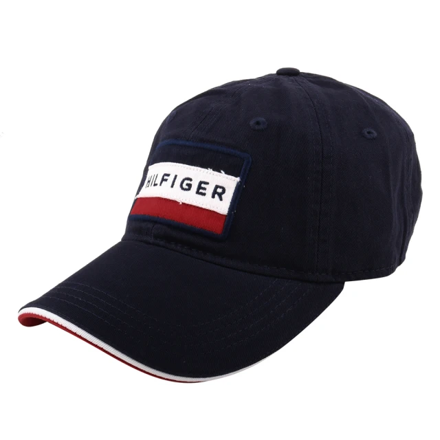 Tommy Hilfiger 經典字母繡線旗標女款棒球帽(海軍藍)