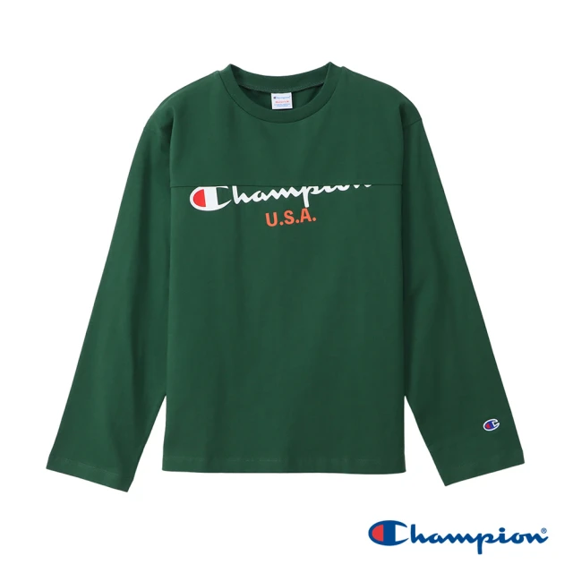 Champion 官方直營-CASUAL圓領印花LOGO上衣-女(綠色)