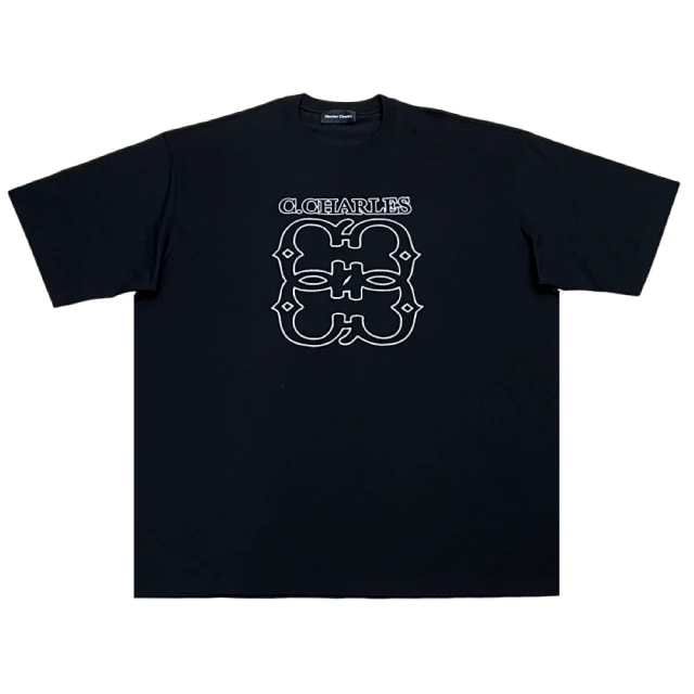 【CHESTER CHARLES】男款 刺繡圖案 短袖T恤-黑色(L號)