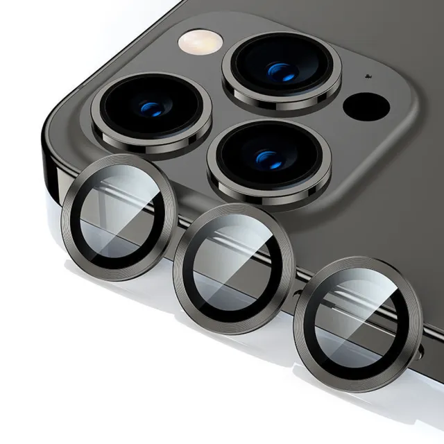 【IN7】iPhone 15 Pro/15 Pro Max金屬框玻璃鏡頭膜保護貼-1組3片