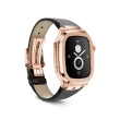 【Golden Concept】Apple Watch 45mm 保護殼 玫瑰金錶殼/黑色皮革錶帶(ROL45-RG-BK)