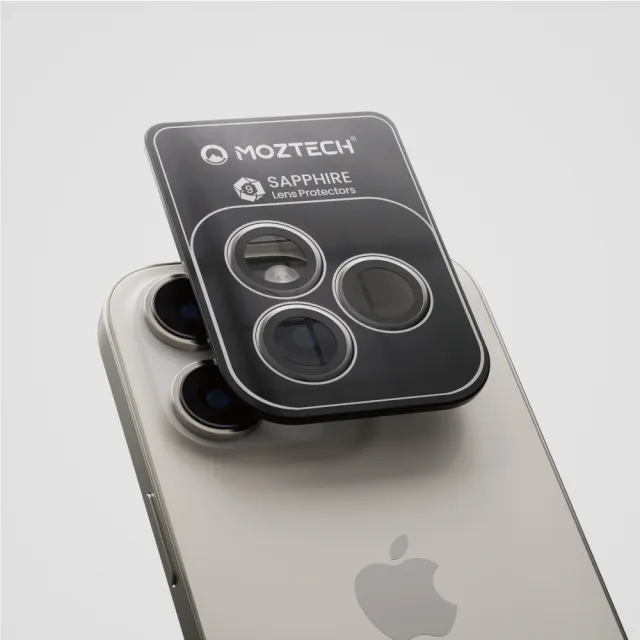 【Moztech】iPhone 15Pro/15Pro Max 鈦金屬藍寶石鏡頭貼 鏡頭保護貼