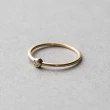 【ete】K18 經典單鑽包鑲鑽石戒指-0.06ct(金色 玫瑰金色)
