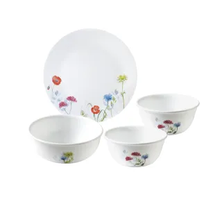 【CorelleBrands 康寧餐具】花漾彩繪4件式碗盤組(D11)