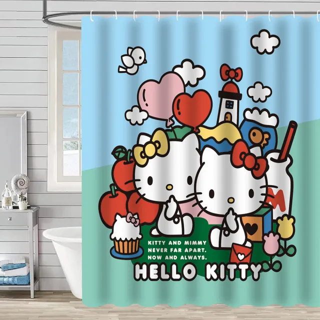 【三房兩廳】日本三麗鷗防水加厚浴簾/正版授權(hello kitty/美樂蒂/布丁狗/凱蒂貓)