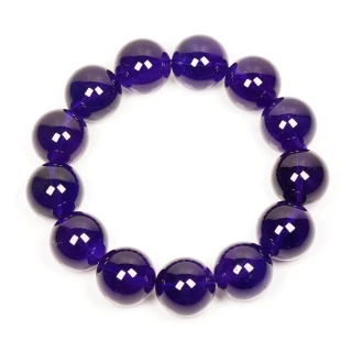 【正佳珠寶】紫水晶頂級冰質濃紫17mm南非手珠｜日本彈力繩