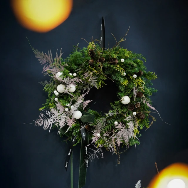 CNFlower 西恩 珍珠聖誕 花圈(送禮/植栽/植物/聖誕樹/聖誕布置)