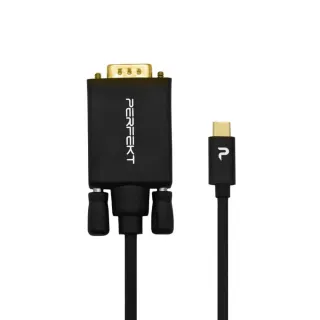 【PERFEKT】USB-C 轉VGA 影像轉接線2M手機平板iPhone iPad Samsung(Type C to HDMI 訊號線 2公尺 UC-V02)