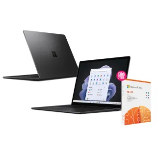 【Microsoft 微軟】微軟365個人版★15吋i7輕薄觸控筆電(Surface Laptop5/i7-1255U/16G/512G/W11-霧黑)