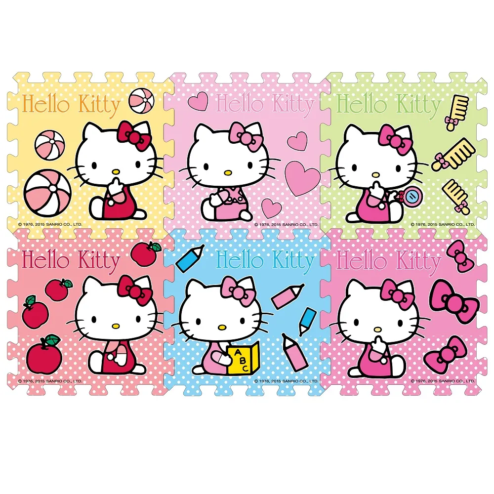 【PMU必美優】加厚版-EPE Hello Kitty彩印地墊(18片-約2坪)