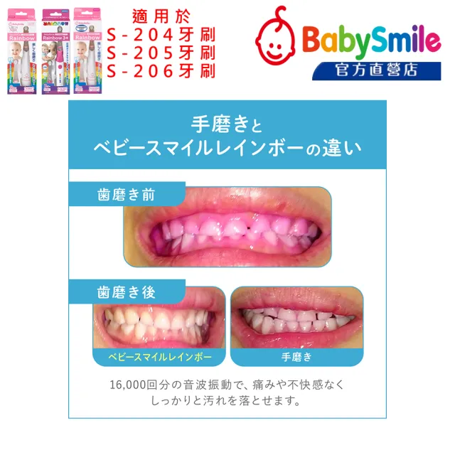 【日本BabySmile】軟毛刷頭替換組 2只/組(適用0歲以上及S-204 S-205 S-206兒童電動牙刷機款)