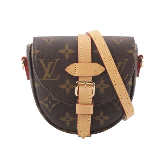 LV LOUIS VUITTON 路易威登 M46643 經典 Micro Chantilly 系列咖啡色斜揹包，採用高質牛皮與帆布製成，擁有優雅設計與原廠防塵袋、包裝盒，適合女性日常使用，背帶長度約97cm，法國製造，歐洲來源。