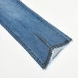 【ILEY 伊蕾】燙鑽抽鬚小喇叭牛仔褲(藍色；M-XL；1233338611)