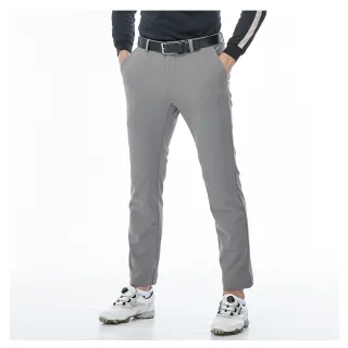 【PLAYBOY GOLF】男款LOGO鬆緊腰頭高彈性平面休閒長褲-灰(高爾夫球褲/AE23222-85)