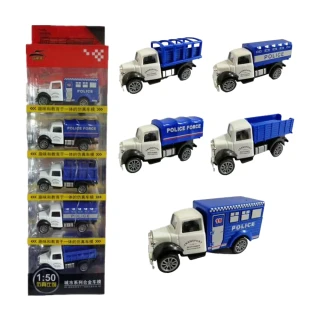 【JoyNa】1盒5入-玩具汽車模型 合金小汽車 消防車系列 兒童玩具車(消防車款.迴力車)