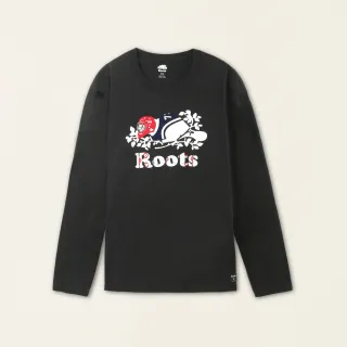 【Roots】Roots 男裝- 冬日海狸系列 佳節海狸長袖T恤(黑色)