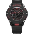 【CASIO 卡西歐】G-SHOCK 黑紅潮流雙顯腕錶 母親節 禮物(GA-2200BNR-1A)