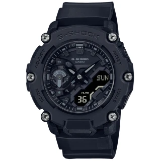 【CASIO 卡西歐】G-SHOCK 碳核心防護雙顯腕錶 母親節 禮物(GA-2200BB-1A)