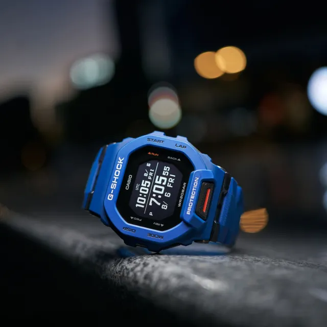 【CASIO 卡西歐】G-SHOCK 藍牙連線 方形電子運動腕錶 禮物推薦 畢業禮物(GBD-200-2)