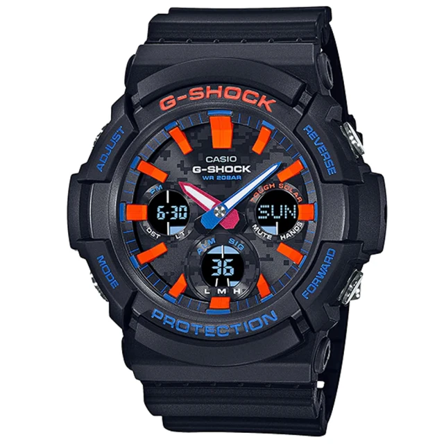 CASIO 卡西歐CASIO 卡西歐 G-SHOCK 都會霓虹 時尚太陽能雙顯腕錶 聖誕禮物(GAS-100CT-1A)