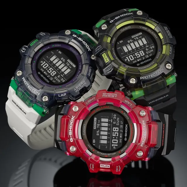 【CASIO 卡西歐】G-SHOCK 藍牙連線 多功能運動腕錶 母親節 禮物(GBD-100SM-4A1)