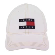 【Tommy Hilfiger】JEANS TOMMY 繡線旗標女棒球帽(米白)