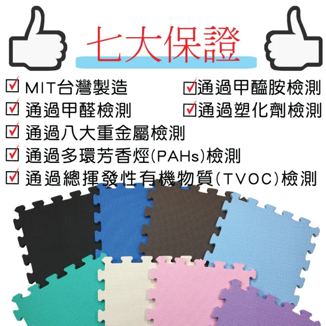 【PMU必美優】EVA舒柔巧拼地墊-32x32公分(藍色72片-約2坪)