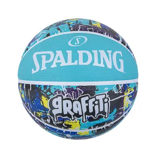 【SPALDING】SP 塗鴉系列 天空藍 橡膠 #7 籃球(7號球)