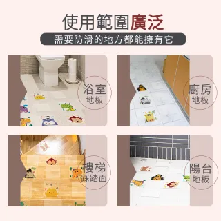 【Echain Tech】動物金鋼砂防滑貼片 透明加大款 18x18cm 多款圖案 單片任選(防滑貼/浴室止滑貼/地板貼)