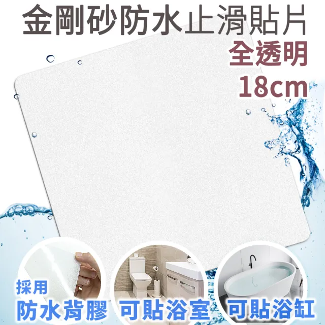 【Echain Tech】動物金鋼砂防滑貼片 透明加大款 18x18cm 多款圖案 單片任選(防滑貼/浴室止滑貼/地板貼)