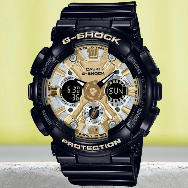 CASIO 卡西歐CASIO 卡西歐 G-SHOCK WOMEN 閃耀時尚雙顯腕錶 聖誕禮物(GMA-S120GB-1A)