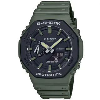 【CASIO 卡西歐】G-SHOCK 農家橡樹 街頭時尚雙顯腕錶 母親節 禮物(GA-2110SU-3A)
