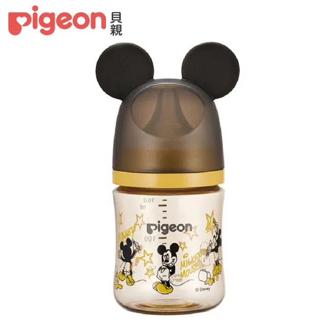 【Pigeon貝親 官方直營】第三代迪士尼母乳實感PPSU奶瓶160ml(貪吃維尼/米奇星星)