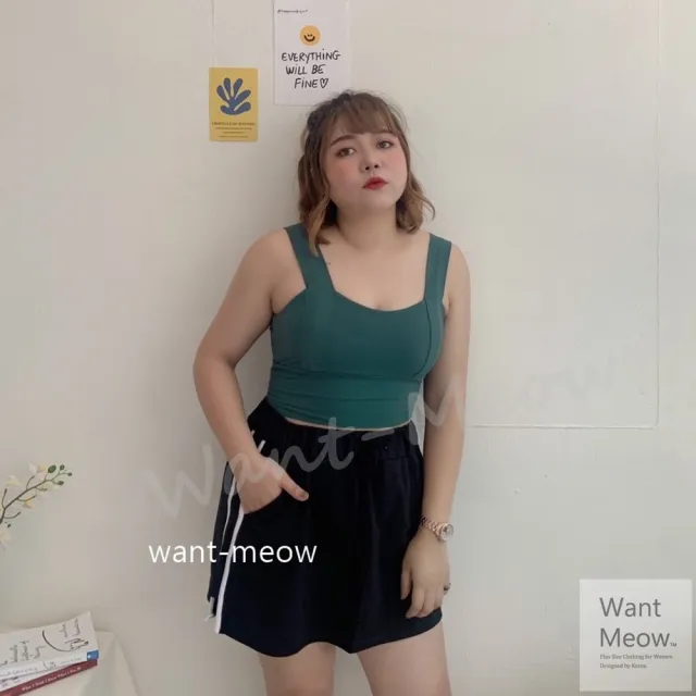 【Want-Meow】90公斤可穿/寬肩帶美胸設計大尺碼運動內衣/運動背心(大碼/加大碼/背心/運動內衣/性感)