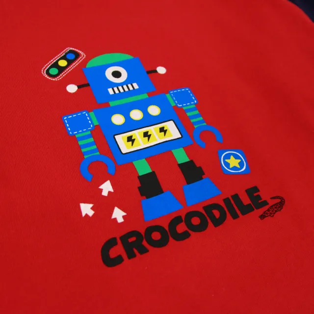【Crocodile Junior 小鱷魚童裝】『小鱷魚童裝』機器人印圖撞色上衣(U64488-01 小童款)