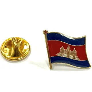 【A-ONE 匯旺】Cambodia 柬埔寨 紀念飾品 國旗飾品 國旗別針 紀念品 國旗徽章 紀念別針