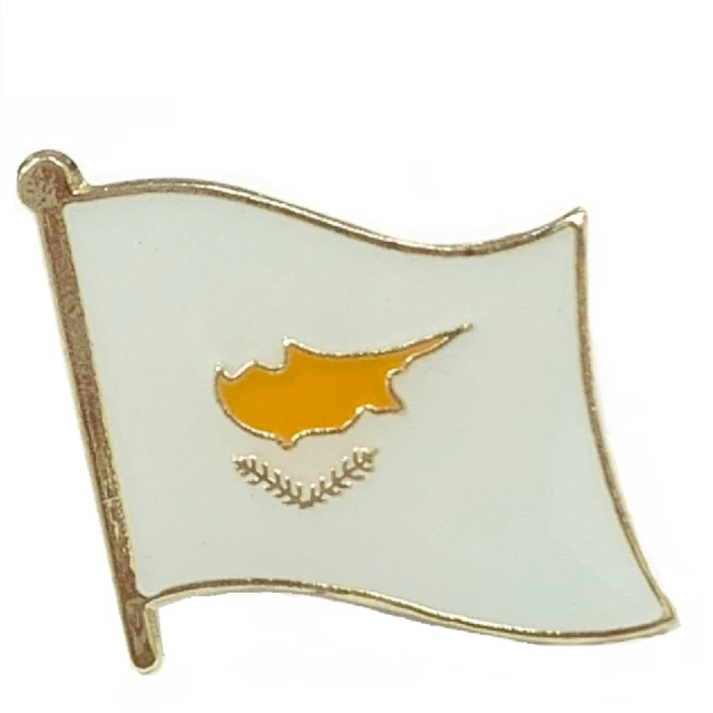 【A-ONE 匯旺】Cyprus塞浦路斯 國旗國旗 國徽別針 金屬飾品 國旗別針 國徽胸章 國旗胸針 精美 遊學