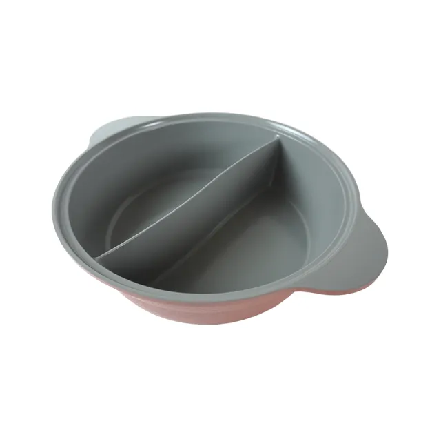 【NEOFLAM】韓國製陶瓷鑄造28公分鴛鴦鍋含玻璃蓋-4色可選(IH、電磁爐可用/不挑爐具)