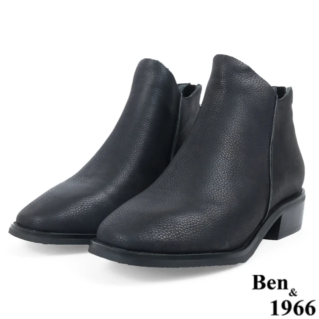 Ben&1966 Ben&1966高級頭層牛皮質感舒適踝靴-黑237061