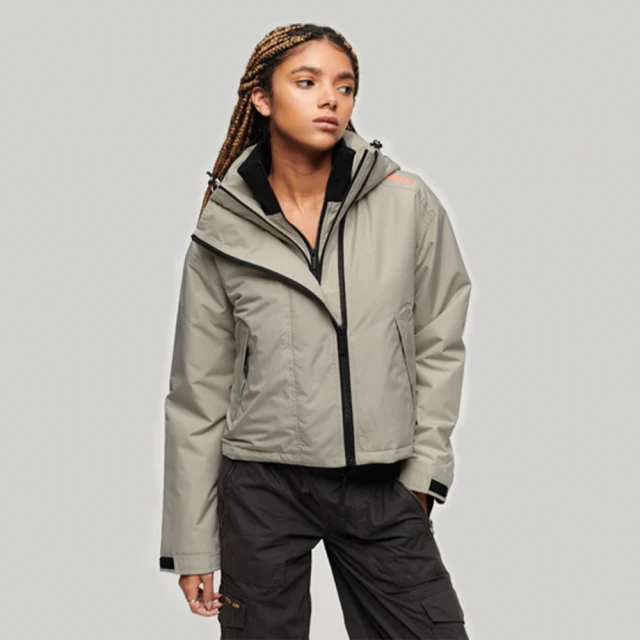 Superdry 女裝 長袖外套 防風防潑水 Code Windcheater(淺灰)