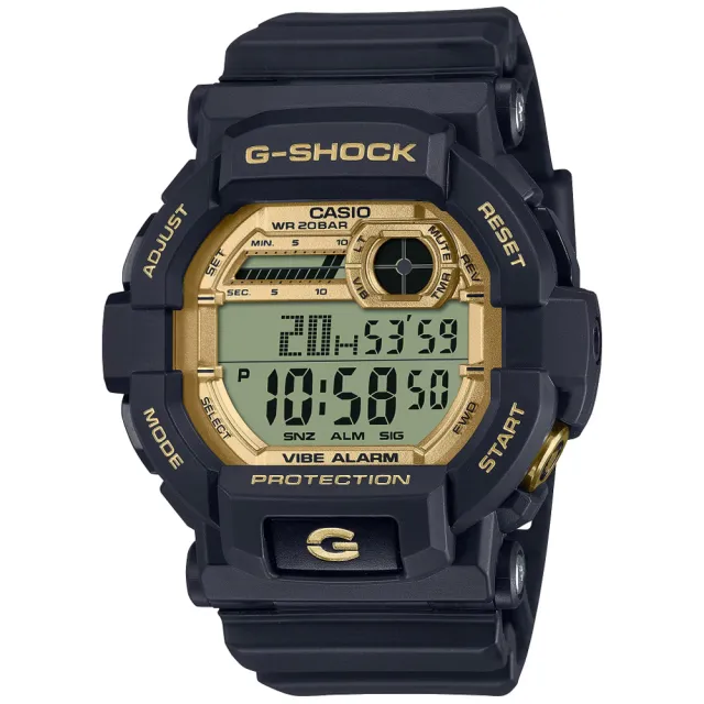 【CASIO 卡西歐】G-SHOCK 時尚黑金電子腕錶 禮物推薦 送禮首選(GD-350GB-1)