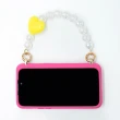 【Candies】iPhone 15 Pro Max 適用6.7吋 愛心小香風晚宴包手機殼(桃粉)