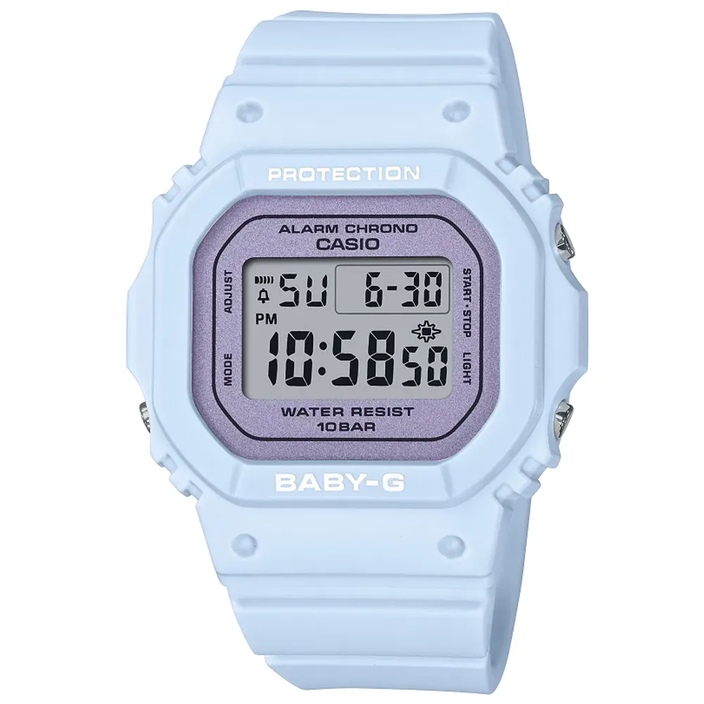 【CASIO 卡西歐】BABY-G 春日色調 方形電子腕錶 母親節 禮物(BGD-565SC-2)