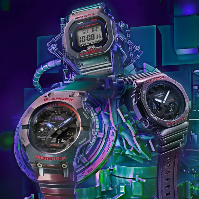 CASIO 卡西歐】G-SHOCK 虛擬世界遊戲玩家智慧藍芽方形電子錶(DW