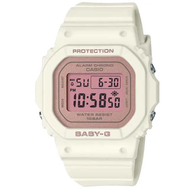【CASIO 卡西歐】BABY-G 春日色調 櫻花粉方形電子腕錶 推薦 送禮 畢業禮物(BGD-565SC-4)