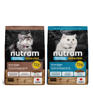 【Nutram 紐頓】無穀全能系列T22/T24挑嘴全齡貓 5.4kg/12lb(貓飼料、貓乾糧、無穀貓糧)