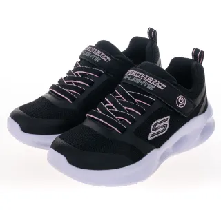 【SKECHERS】女童系列燈鞋 SKECHERS SOLA GLOW(303715LBLK)