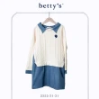 【betty’s 貝蒂思】逗號刺繡針織拼接牛仔長版上衣(共二色)